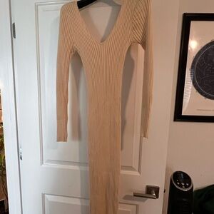 Cream/Off-white knit sweater dress - Fashion Nova